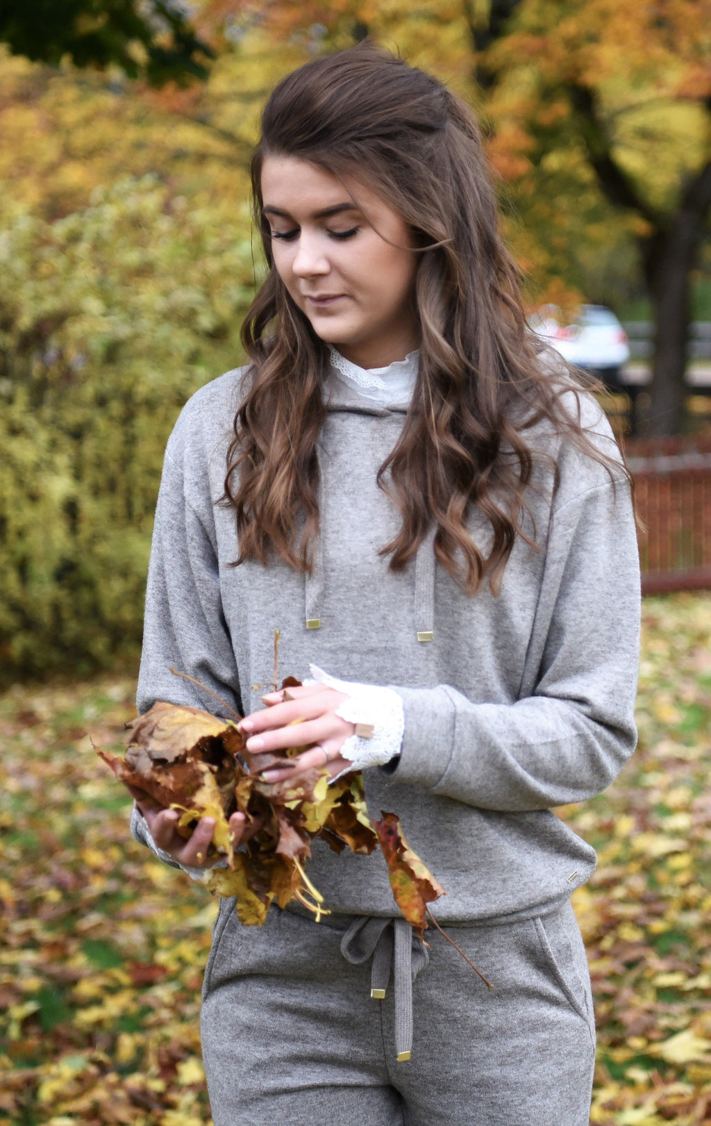 Krage spets hög vit