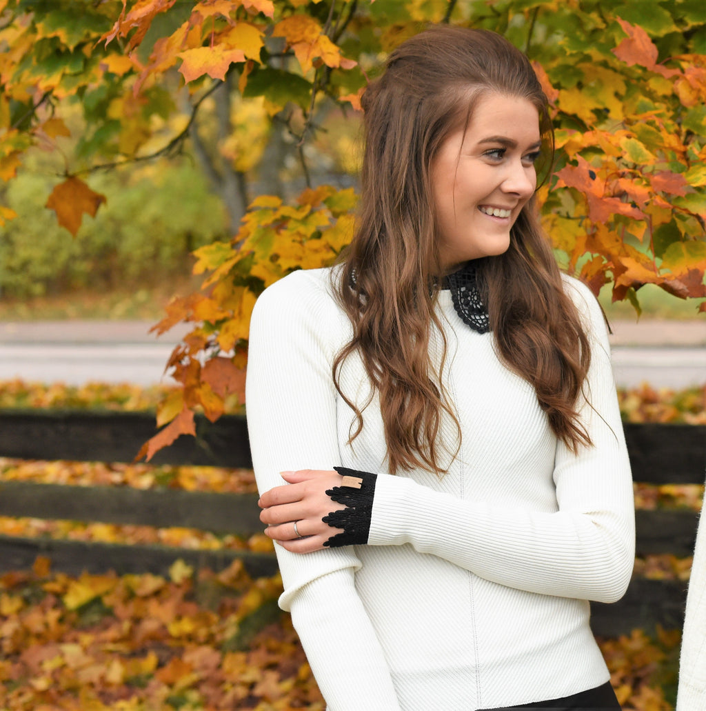 Muddar broderad spets svart