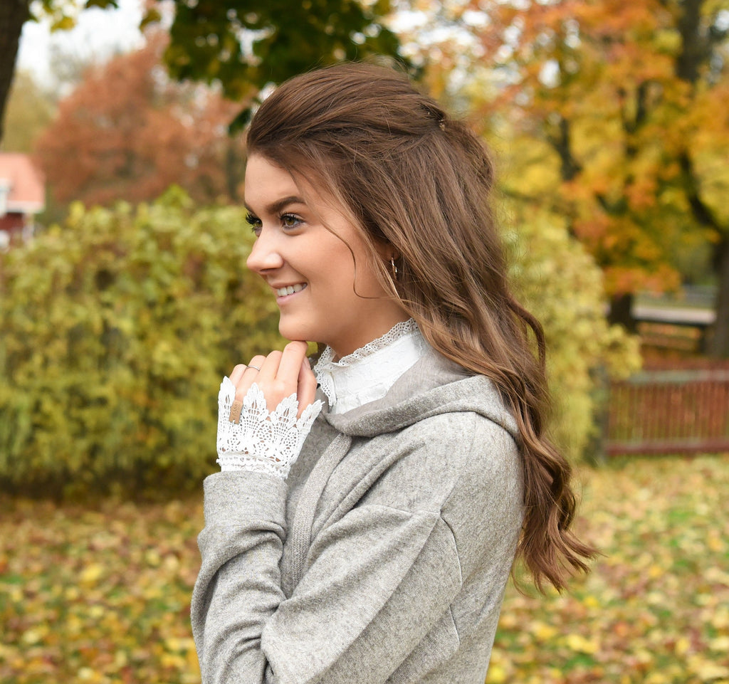 Muddar broderad spets vit