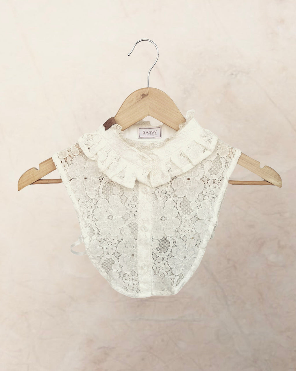 Krage spets hög vit